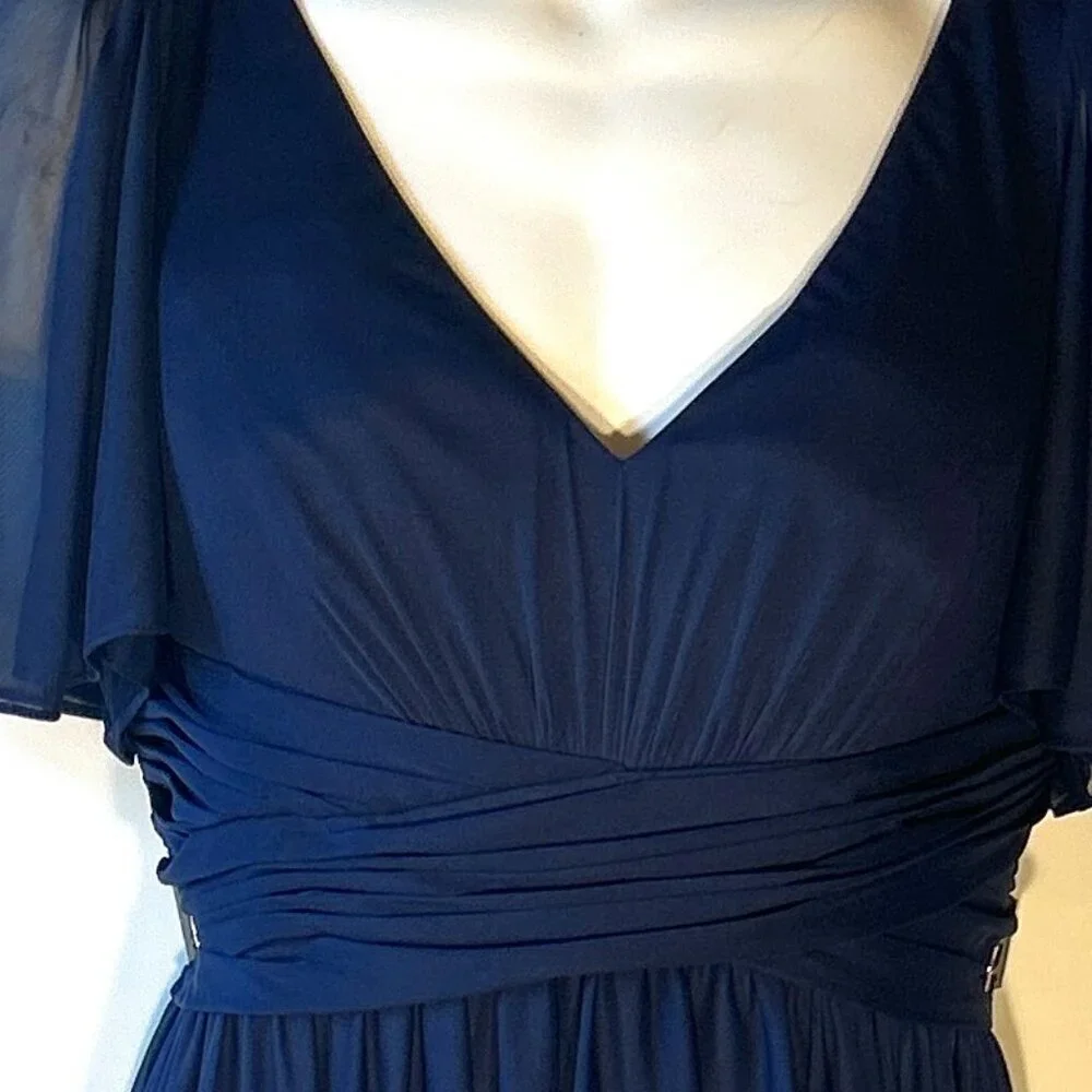 David's Bridal Navy Blue Maternity Wedding Dress - Picture 4 of 10